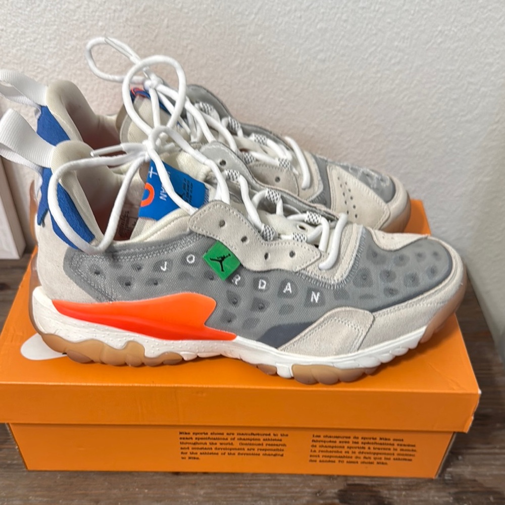 Jordan Gray and Orange Sneakers